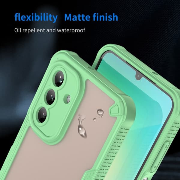 SKALO Samsung A26 5G Armor Hybrid Frosted Suojakuori - Vihreä