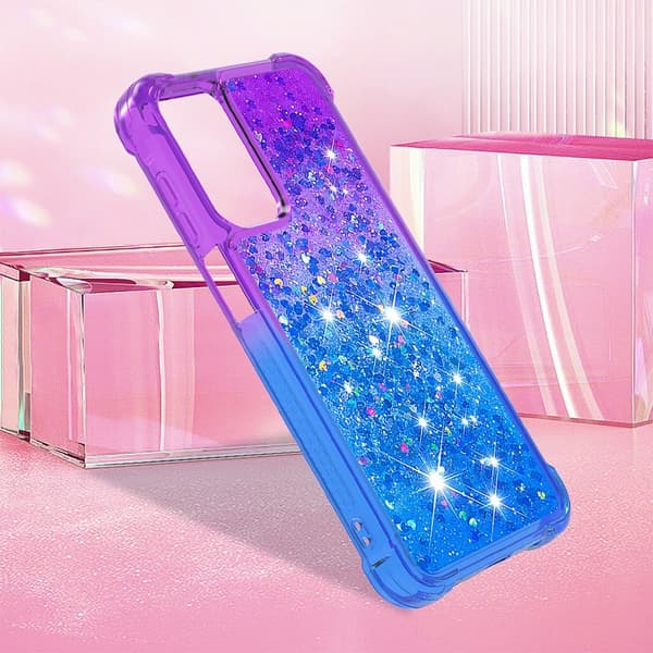 SKALO Samsung A26 5G Kviksand Glitter Cover - Lilla-Blå