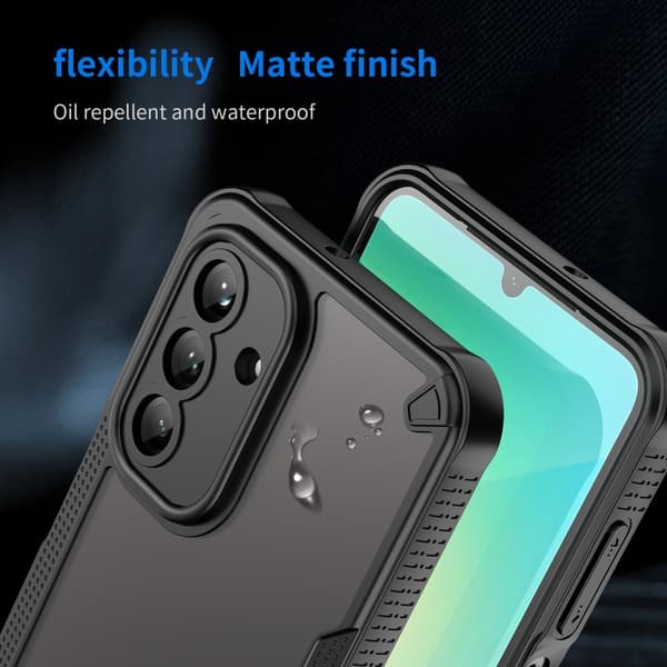 SKALO Samsung A26 5G Armor Hybrid Frosted Skal - Svart