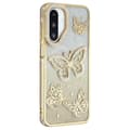 Miniatyrbild 1 av 6: SKALO Samsung A26 5G Butterfly Rhinestones Skal - Guld