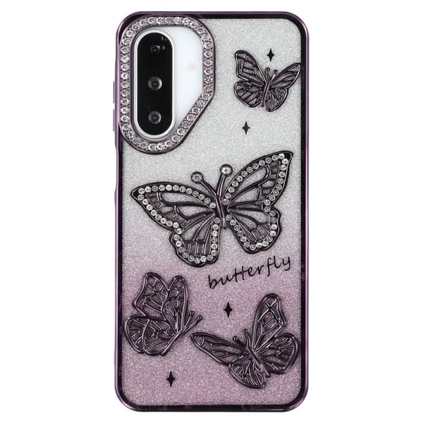 SKALO Samsung A26 5G Butterfly Rhinestones Cover - Lilla