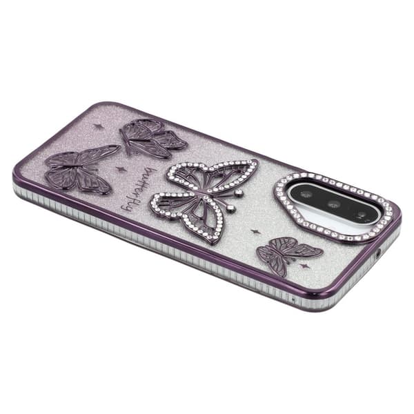 SKALO Samsung A26 5G Butterfly Rhinestones Cover - Lilla