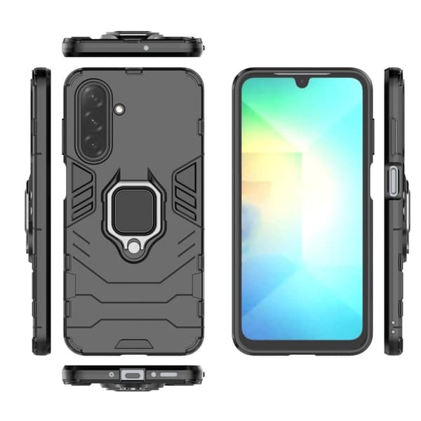SKALO Samsung A26 5G Armor Metallring Cover - Sort