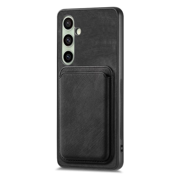 SKALO Samsung A26 5G PU-Läder Magnetisk Korthållare Skal - Svart