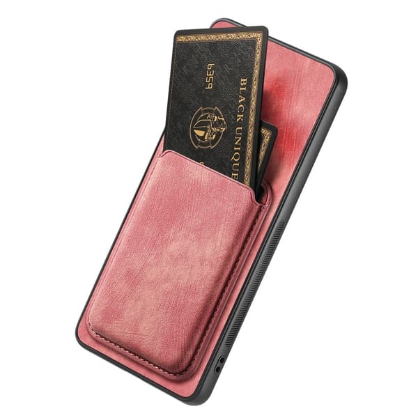 SKALO Samsung A26 5G PU-læder magnetisk kortholder Cover - Pink