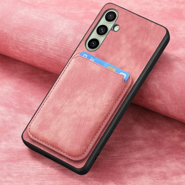 SKALO Samsung A26 5G PU-læder magnetisk kortholder Cover - Pink