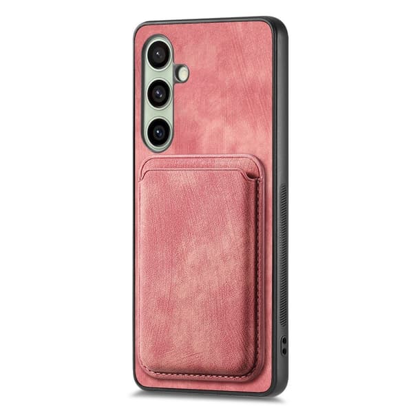 SKALO Samsung A26 5G PU-læder magnetisk kortholder Cover - Pink