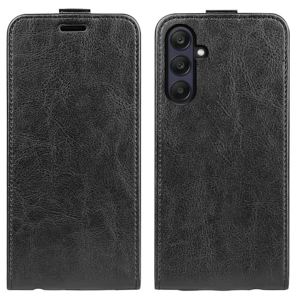 SKALO Samsung A26 5G Vertical Flip PU-Læder Flip Cover - Sort