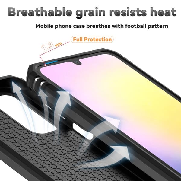 SKALO Samsung A26 5G Armor Metalring Kameraskyder Cover - Sort