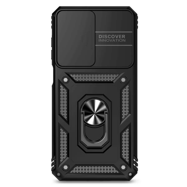 SKALO Samsung A26 5G Armor Metalring Kameraskyder Cover - Sort