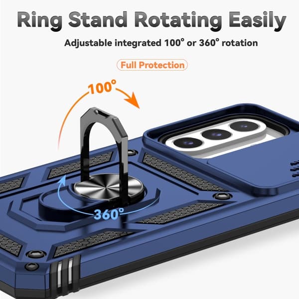 SKALO Samsung A26 5G Armor Metalring Kameraskyder Cover - Blå