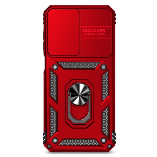 SKALO Samsung A26 5G Armor Metalring Kameraskyder Cover - Rød
