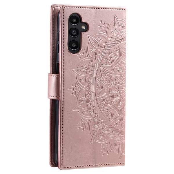 SKALO Samsung A26 5G Mandala Lompakkokotelo - Ruusukulta