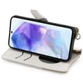 Miniatyrbild 3 av 9: SKALO Samsung A26 5G Litchi Makeup Mirror Chain Plånboksfodral - Vit