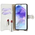 Miniatyrbild 2 av 9: SKALO Samsung A26 5G Litchi Makeup Mirror Chain Plånboksfodral - Vit
