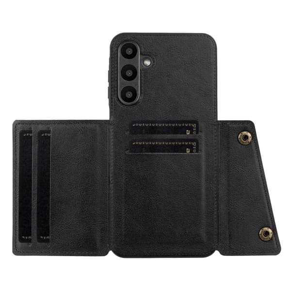 SKALO Samsung A26 5G PU-Läder 2-Kortfack Skal - Svart