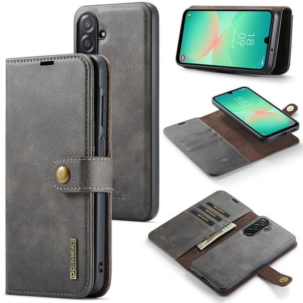 DG MING Samsung A26 5G 2-i-1 Magnet Flip Cover - Grå