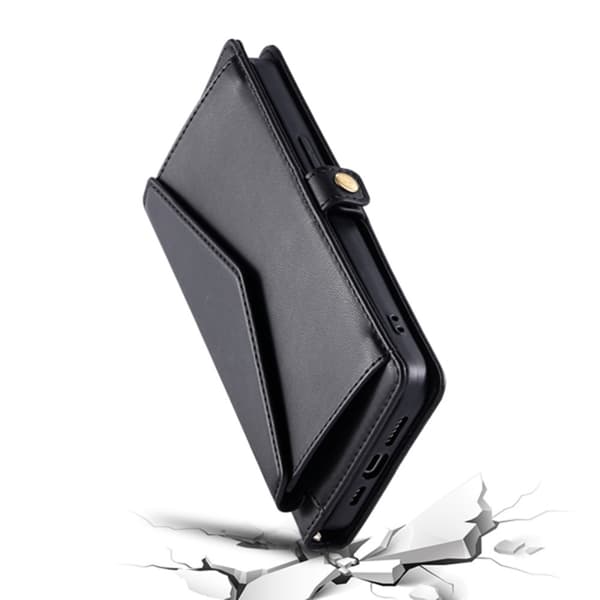 SKALO Samsung A26 5G PU-Nahkakuori Lompakkokotelo - Musta
