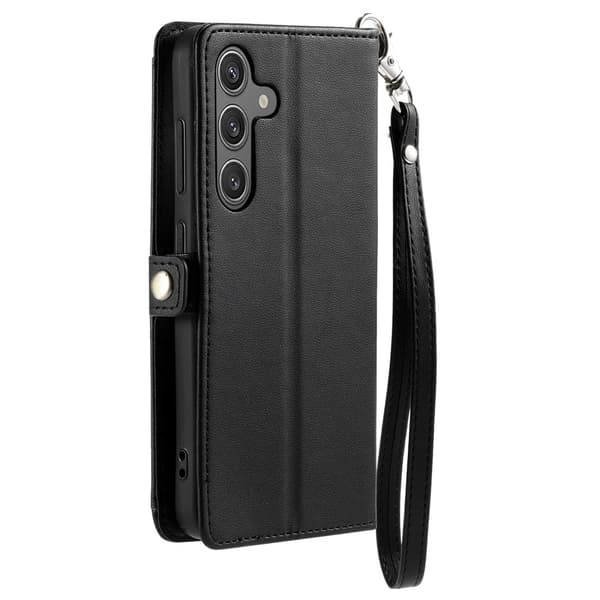 SKALO Samsung A26 5G PU-Nahkakuori Lompakkokotelo - Musta
