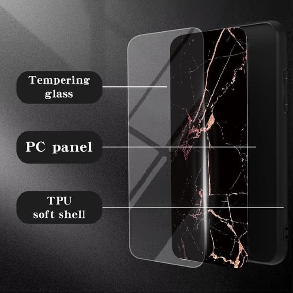 SKALO Samsung A36 5G Marmor Härdat Glas TPU Skal - Motiv 2
