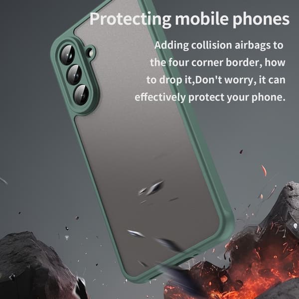 SKALO Samsung A36 5G Color Bumper Frosted Suojakuori - Vihreä