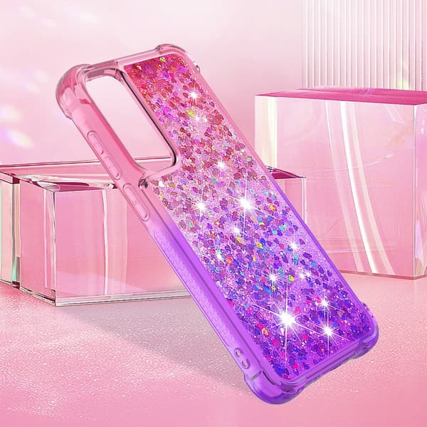 SKALO Samsung A36 5G Kviksand Glitter Cover - Pink-Lilla