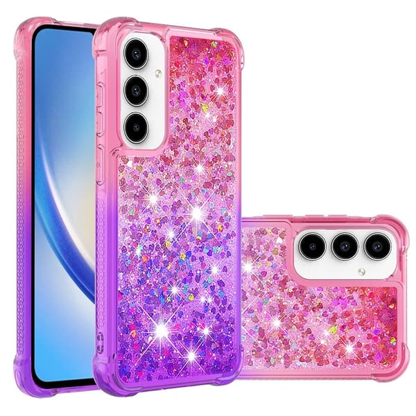 SKALO Samsung A36 5G Kviksand Glitter Cover - Pink-Lilla