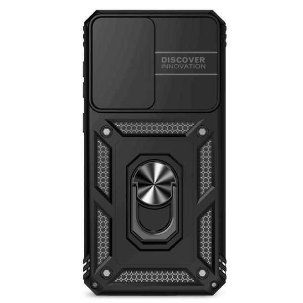 SKALO Samsung A36 5G Armor Metalring Kameraskyder Cover - Sort