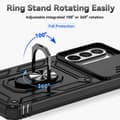 Miniatyrbillede 8 af 10: SKALO Samsung A36 5G Armor Metalring Kameraskyder Cover - Sort