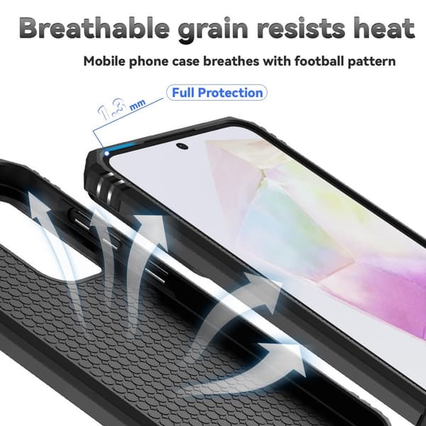 SKALO Samsung A36 5G Armor Metalring Kameraskyder Cover - Sort