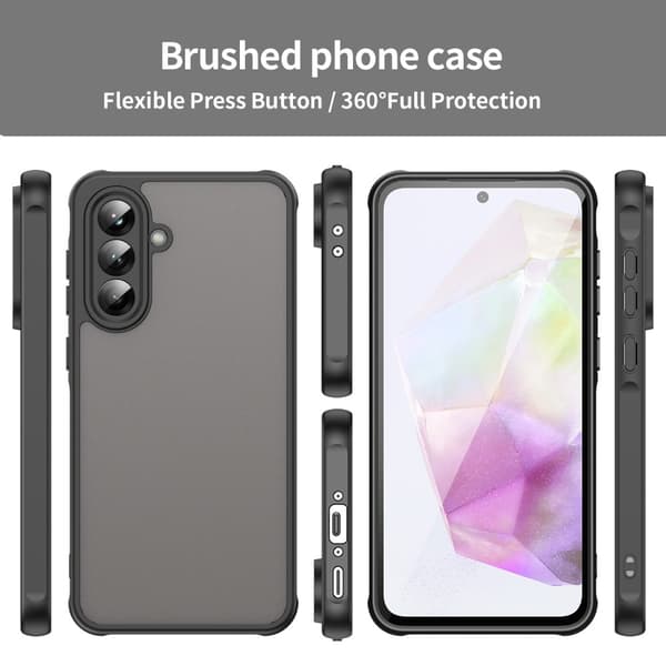SKALO Samsung A36 5G Color Bumper Frosted Suojakuori - Musta