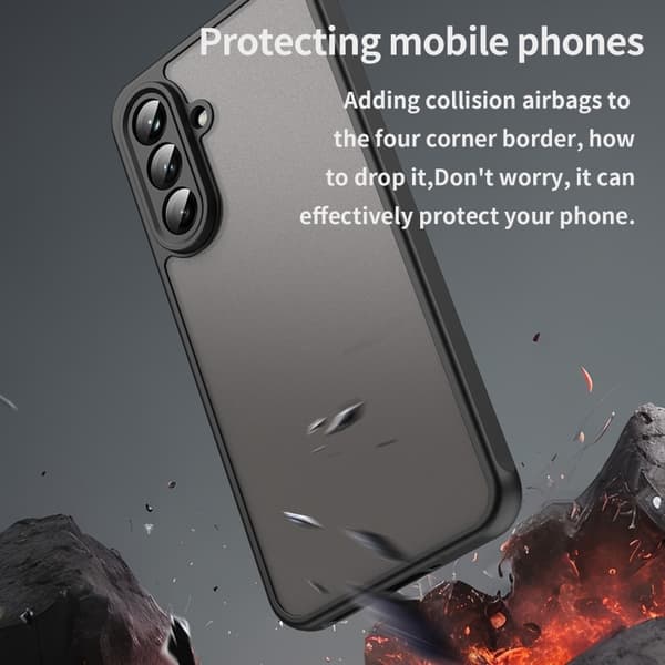 SKALO Samsung A36 5G Color Bumper Frosted Suojakuori - Musta