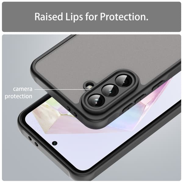 SKALO Samsung A36 5G Color Bumper Frosted Suojakuori - Musta