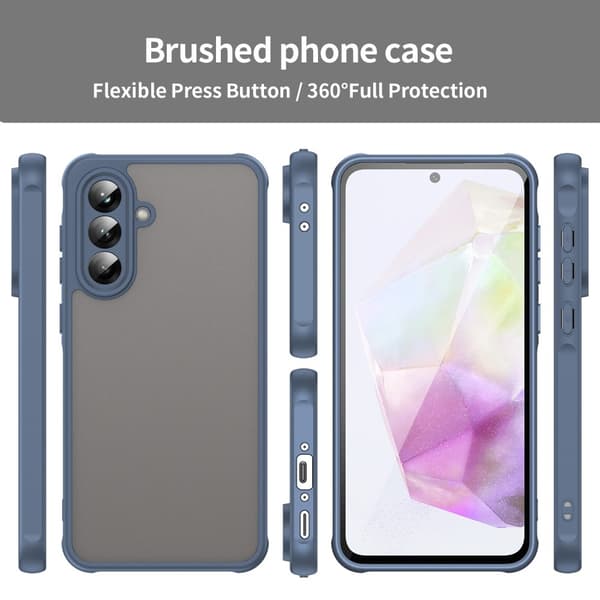SKALO Samsung A36 5G Color Bumper Frosted Cover - Blå