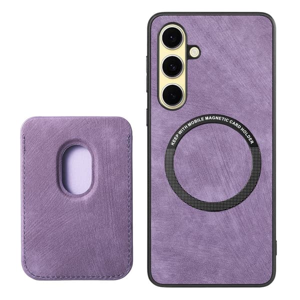 SKALO Samsung A36 5G PU-læder magnetisk kortholder Cover - Lilla