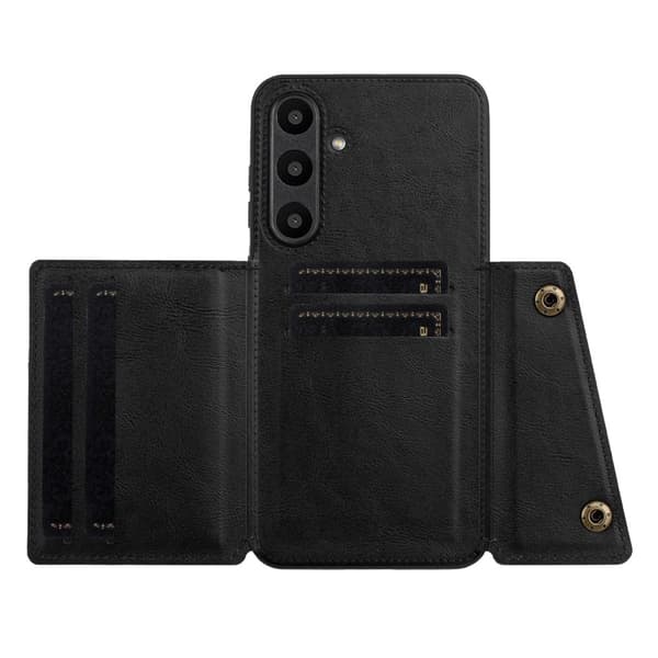 SKALO Samsung A36 5G PU-Läder 2-Kortfack Skal - Svart