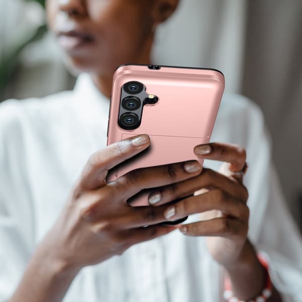 SKALO Samsung A36 5G Armor Korthållare Skal - Roséguld