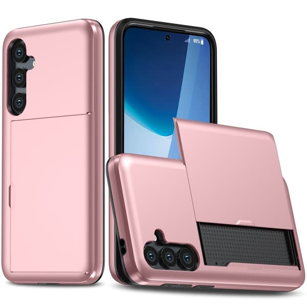 SKALO Samsung A36 5G Armor Korthållare Skal - Roséguld