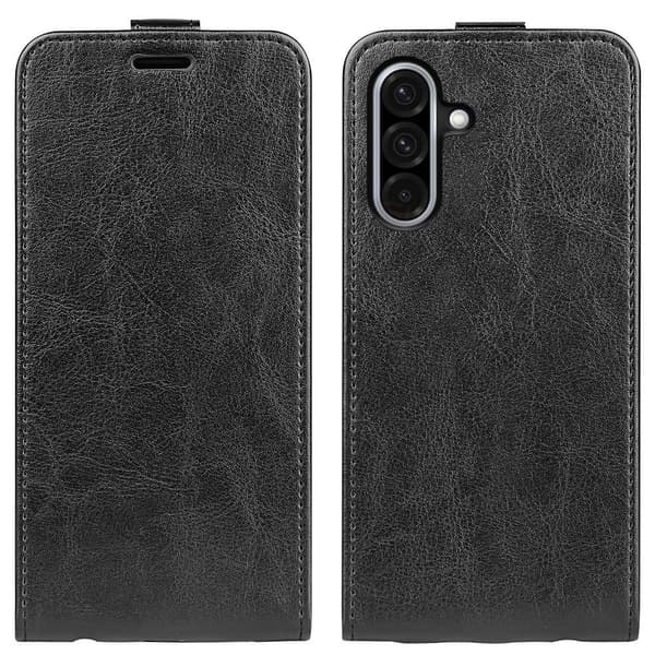 SKALO Samsung A36 5G Vertical Flip PU-Läder Plånboksfodral - Svart