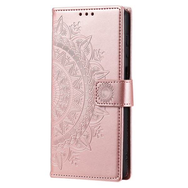 SKALO Samsung A36 5G Mandala Flip Cover - Rosa guld