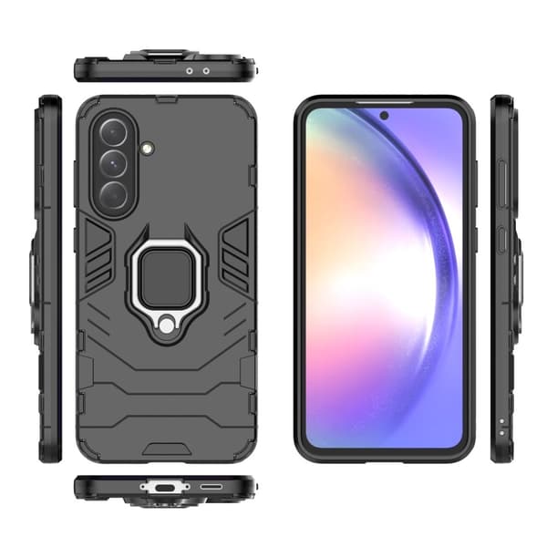 SKALO Samsung A56 5G Armor Metallring Skal - Svart