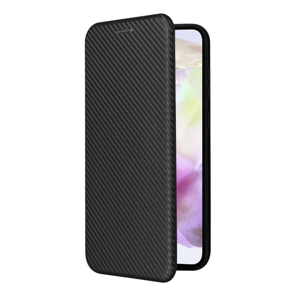 SKALO Samsung A36 5G Carbon Fiber Flip Cover - Sort