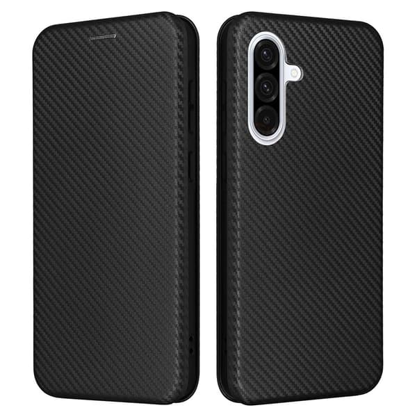 SKALO Samsung A36 5G Carbon Fiber Flip Cover - Sort