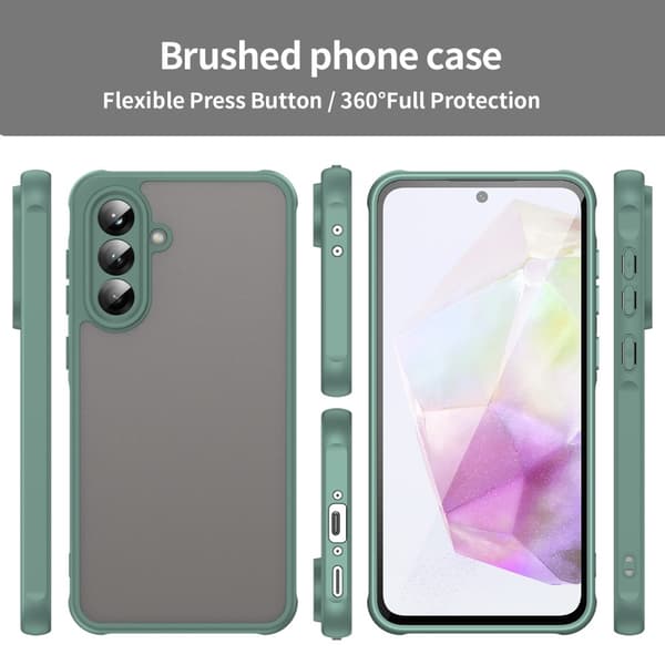 SKALO Samsung A56 5G Color Bumper Frosted Suojakuori - Vihreä