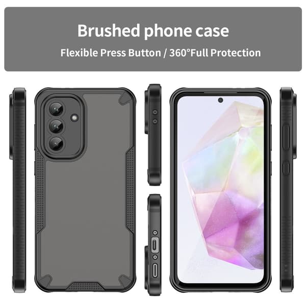 SKALO Samsung A56 5G Armor Hybrid Frosted Skal - Svart