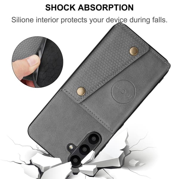 SKALO Samsung A56 5G PU-lædercover med 2 kortslots Cover - Sort