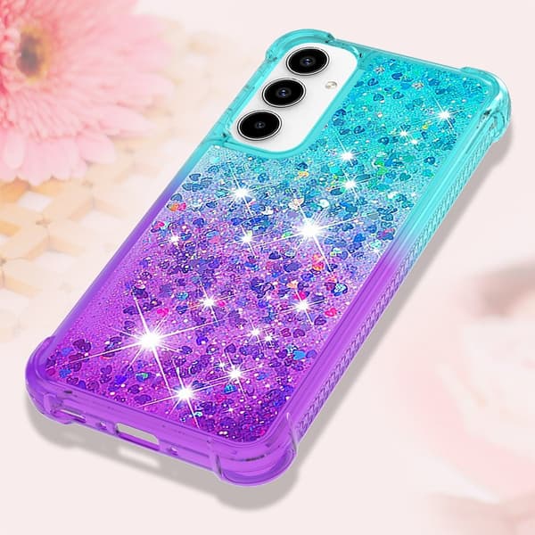 SKALO Samsung A56 5G Hiekka Glitteri Suojakuori - Turkoosi-Violetti