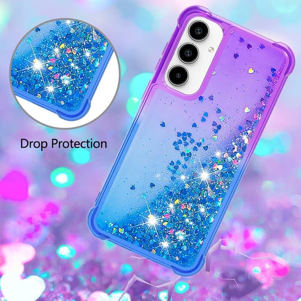 SKALO Samsung A56 5G Kviksand Glitter Cover - Lilla-Blå