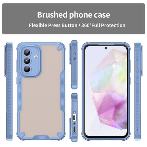 SKALO Samsung A56 5G Armor Hybrid Frosted Skal - Blå
