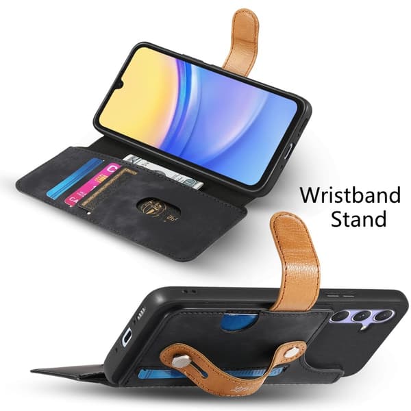 SKALO Samsung A36 5G SW-01 Retro PU-Læder Flip Cover - Sort